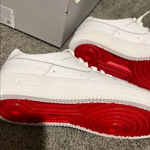 NWT  Nike Air Force 1 Red bottoms custom made Low top Sneakers SZ 8